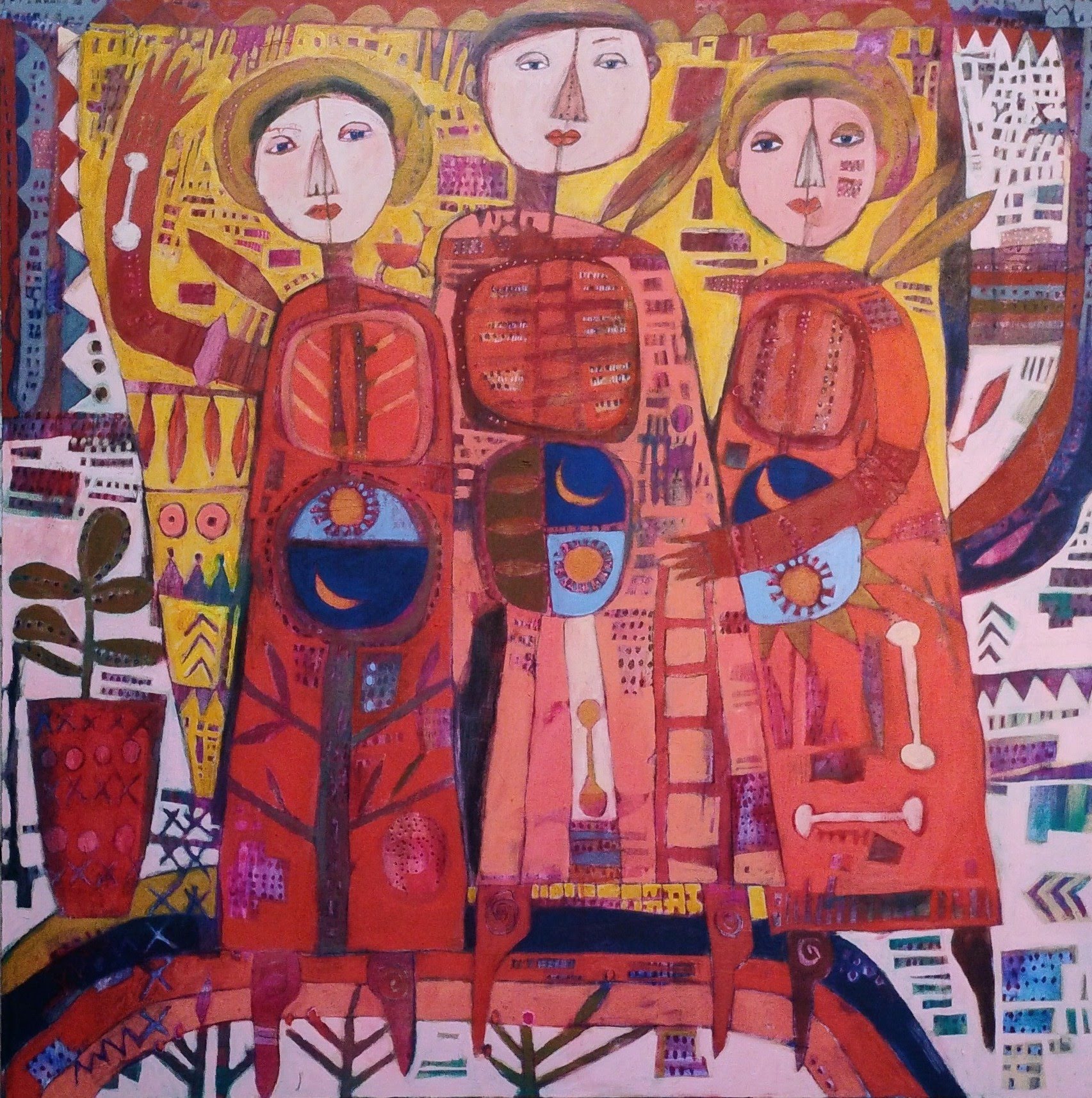 Life Continues — 48 x 48 Acrylic on Canvas by Mary Moore Bailey
